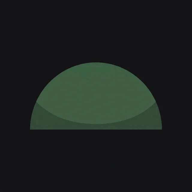A smooth green heraldic mount